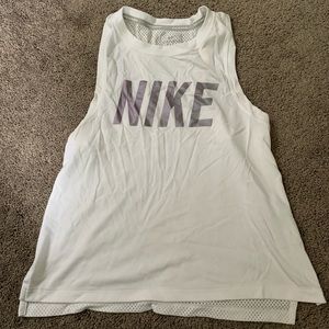 Nike White Dri-Fit Running Tank